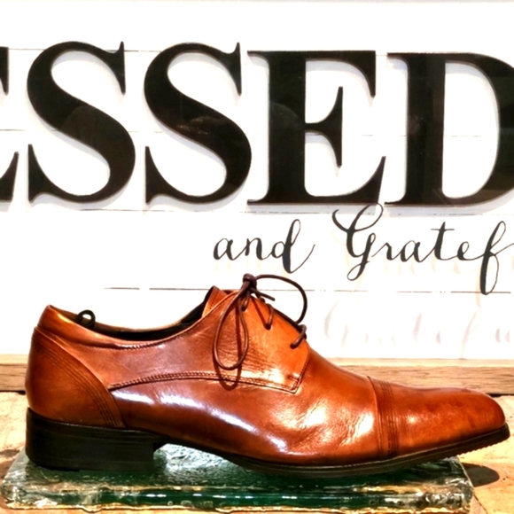 Kenneth Cole Cognac LE Good Knight LE Oxford Dress Shoes Sz 11M - Picture 1 of 8